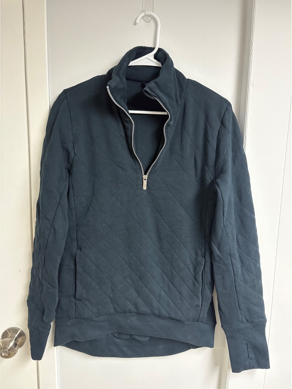 Lululemon Black Quilted Half-Zip Pullover Sweatshirt Size 4